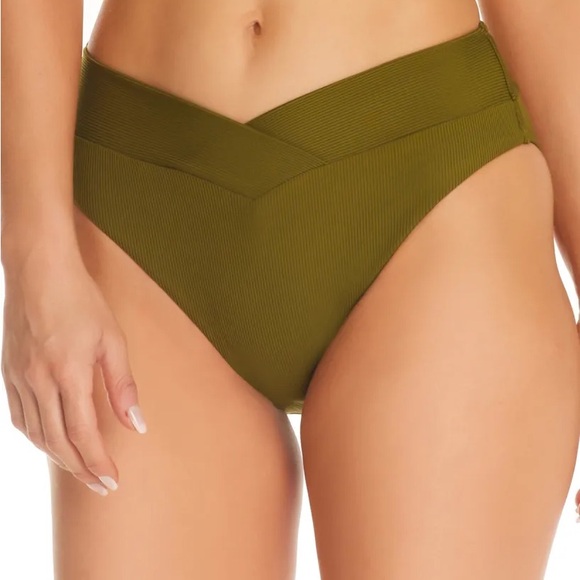 Bar III Other - NWT Bar III Green V-Waist High Leg Women's Bikini Bottoms Swimwear Bathing Suit